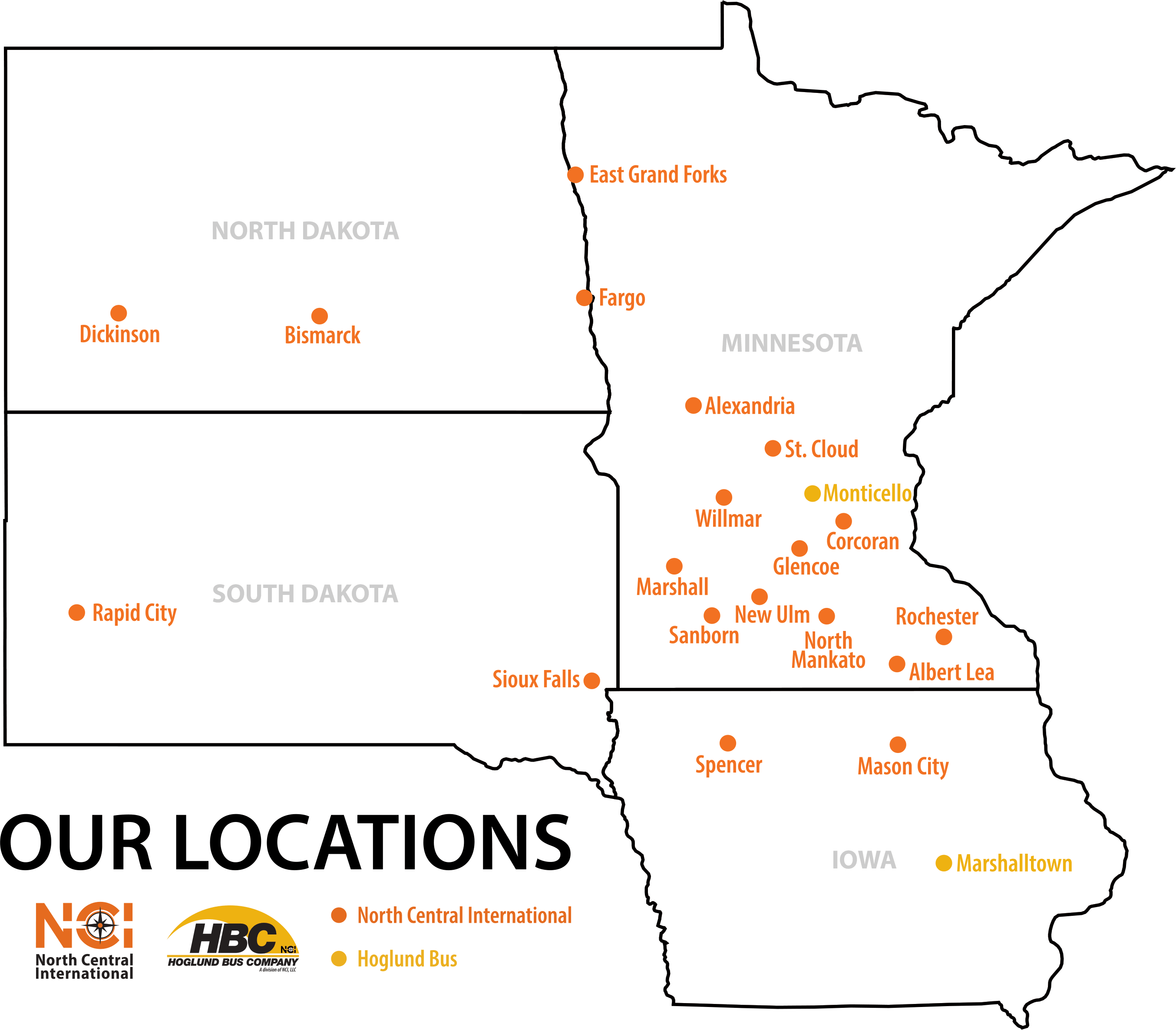 Our Locations Map